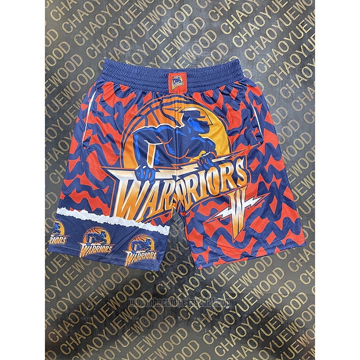 Pantalone Golden State Warriors Mitchell & Ness Naranja Azul